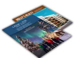 Custom printed business flyers arranged for local marketing