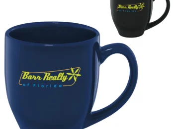 Custom-branded Shiny Bistro Mug – 15 oz. (Colors) for promotional giveaways