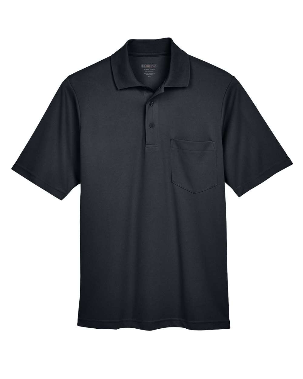 CORE365 Men's Origin Performance Piqué Polo with Pocket - 88181P - Black
