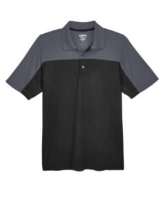 CORE365 Men's Balance Colorblock Performance Piqué Polo - CE101 - Black / Carbon CORE365 Men's Balance Colorblock Performance Piqué Polo - CE101 - Black / Carbon