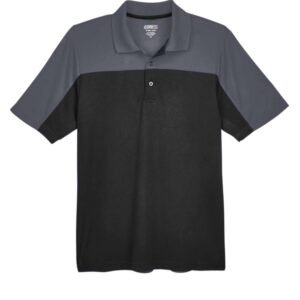 CORE365 Men's Balance Colorblock Performance Piqué Polo - CE101 - Black / Carbon