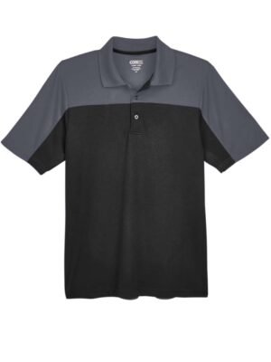 CORE365 Men's Balance Colorblock Performance Piqué Polo - CE101 - Black / Carbon