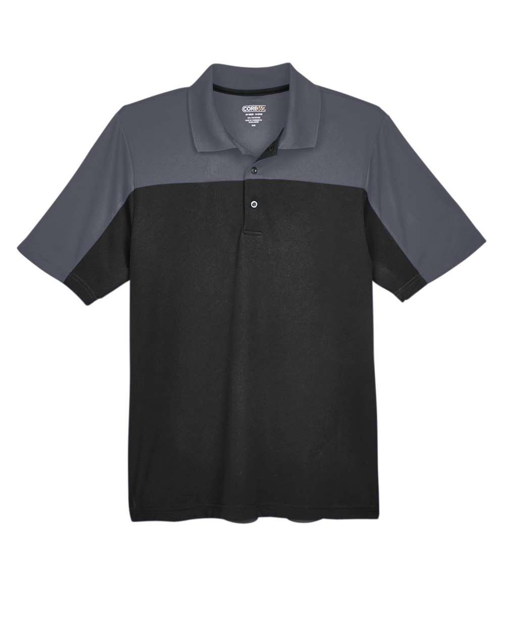 CORE365 Men's Balance Colorblock Performance Piqué Polo - CE101 - Black / Carbon