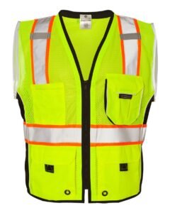 Kishigo Premium Black Series Heavy-Duty Safety Vest - 1513/1514 - Lime