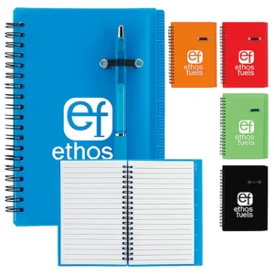 Custom-branded 5” x 7” Journal Notebook with Pen Loop for promotional giveaways