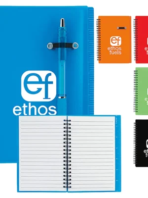 Custom-branded 5” x 7” Journal Notebook with Pen Loop for promotional giveaways
