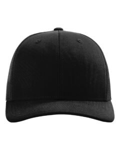 Richardson 112 Trucker Snapback Cap - Black