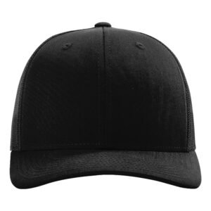Richardson 112 Trucker Snapback Cap - Black