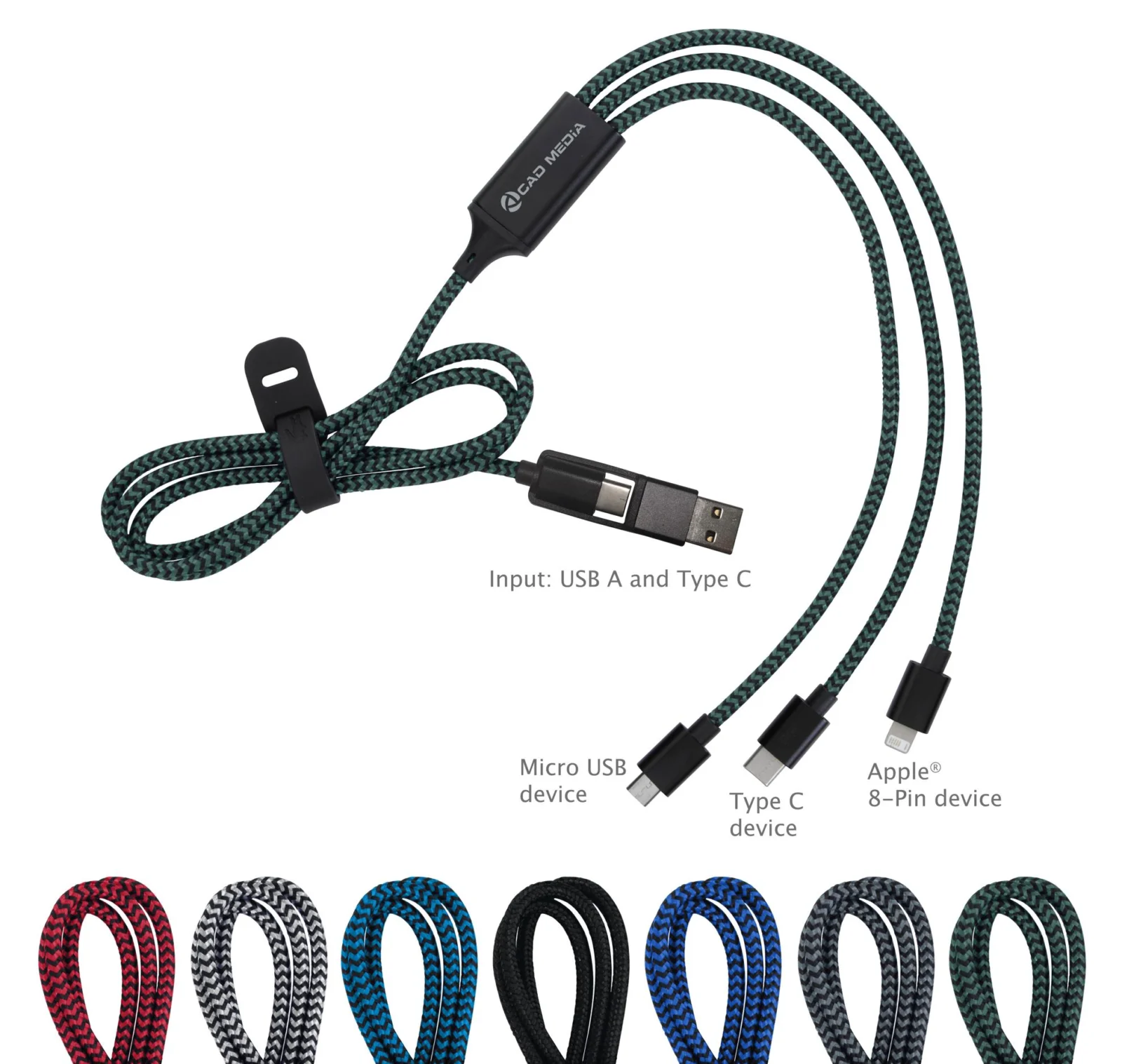Custom-branded All-Over Charging Cable 2A for promotional giveaways