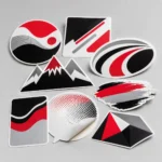 Assortment of custom printed vinyl decals and contour-cut stickers