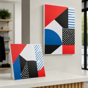 Custom printed PVC signs displayed in a modern retail interior