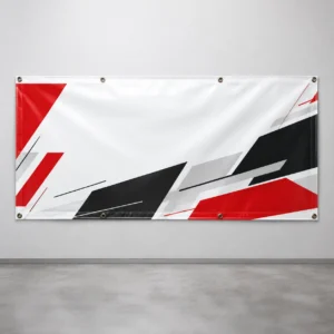 Custom full-color vinyl banner with reinforced hems and metal grommets