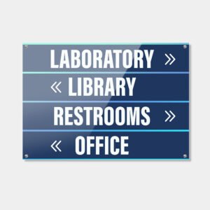 Custom printed PVC signs displayed in a modern retail interior