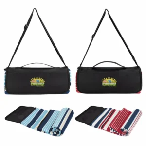 Custom-branded Shoulder Strap Picnic Blanket for promotional giveaways