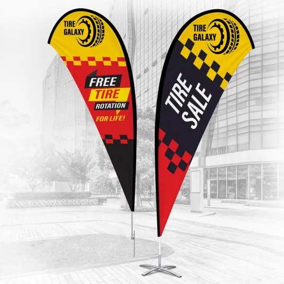 9 ft Double-Sided Teardrop Flag Kit