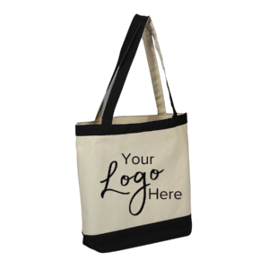 16 by 14 inch cotton canvas tote with 4 inch gusset
