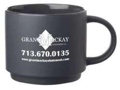 Stackable Ceramic Coffee Mugs Engraved