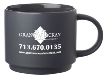 Stackable Ceramic Coffee Mugs Engraved