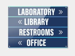 Custom printed PVC signs displayed in a modern retail interior