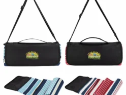 Custom-branded Shoulder Strap Picnic Blanket for promotional giveaways